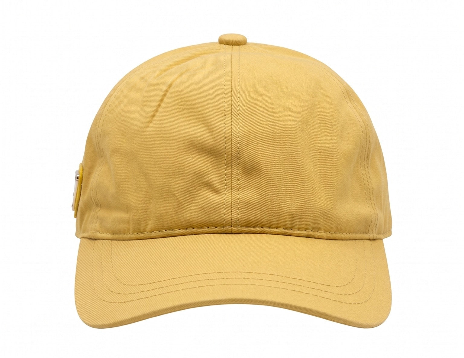 Prada Nylon Triangle Logo Cap – Sand Yellow