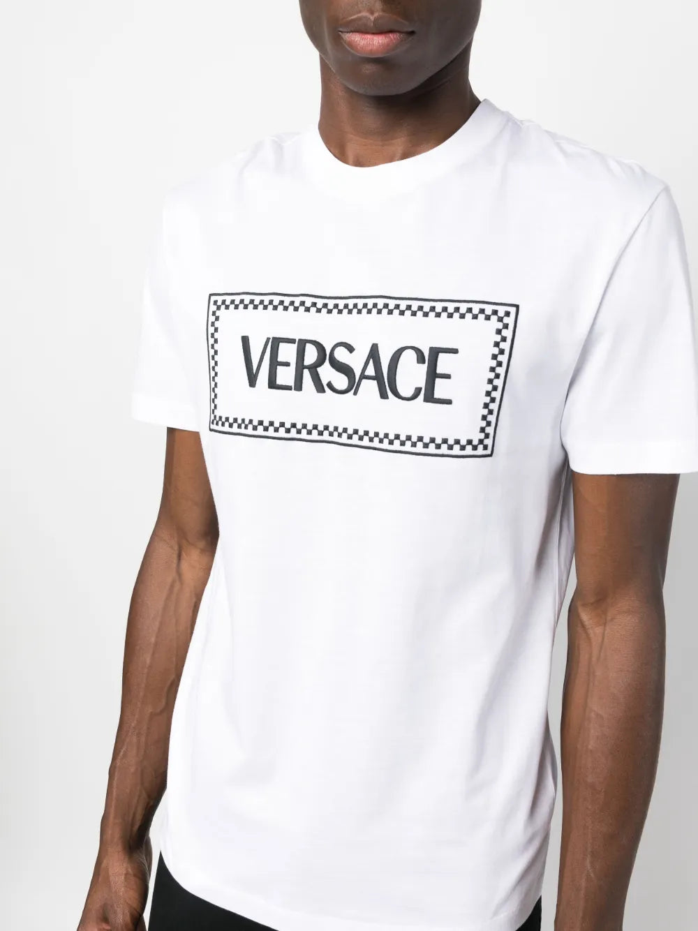 VERSACI  Embroidered T-shirt with the brand's logo from the 1990s
