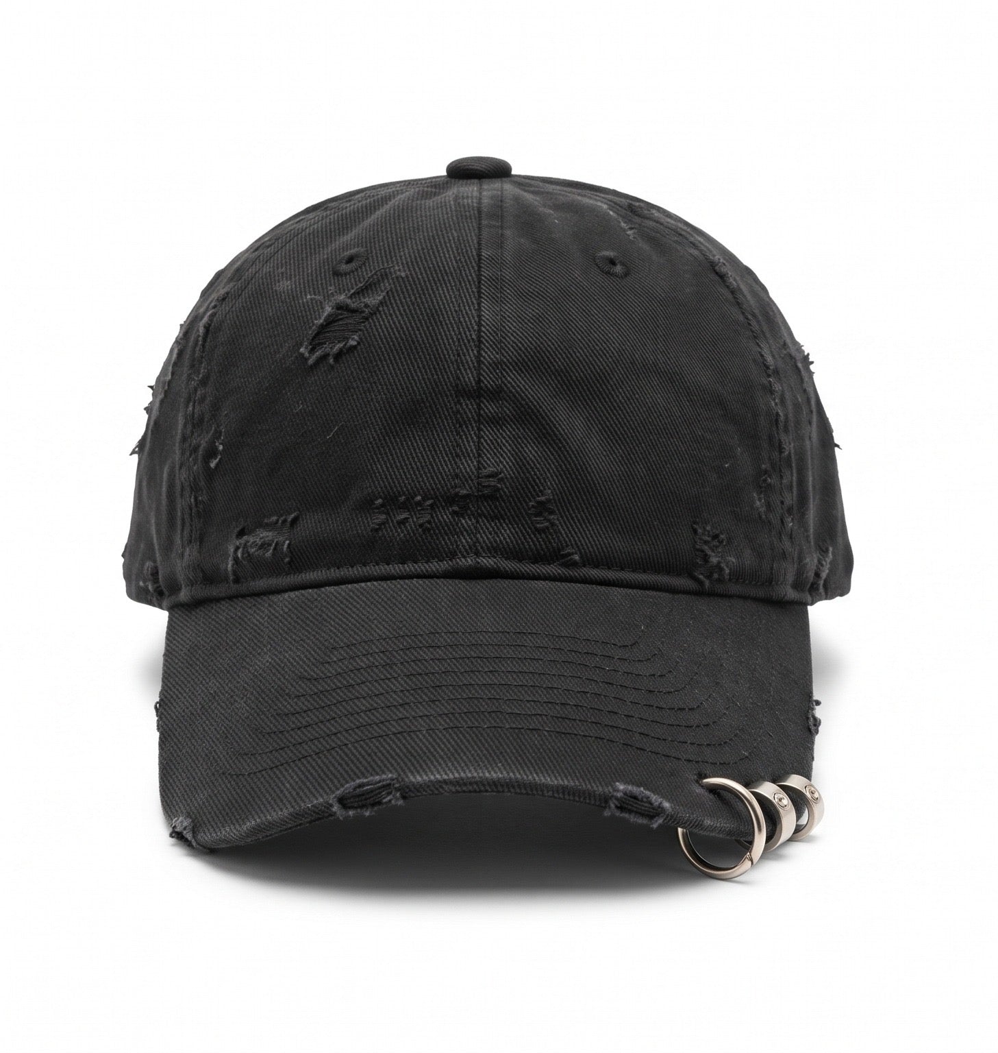 Balenciaga Distressed Ring Cap – Black