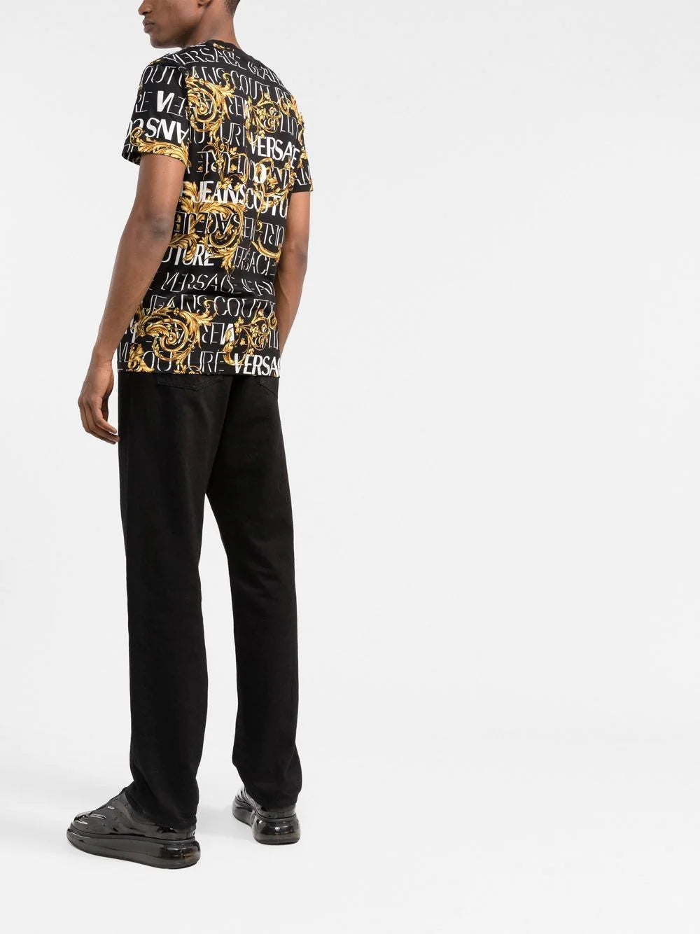 VERSACE Baroque Print Logo T-Shirt Black