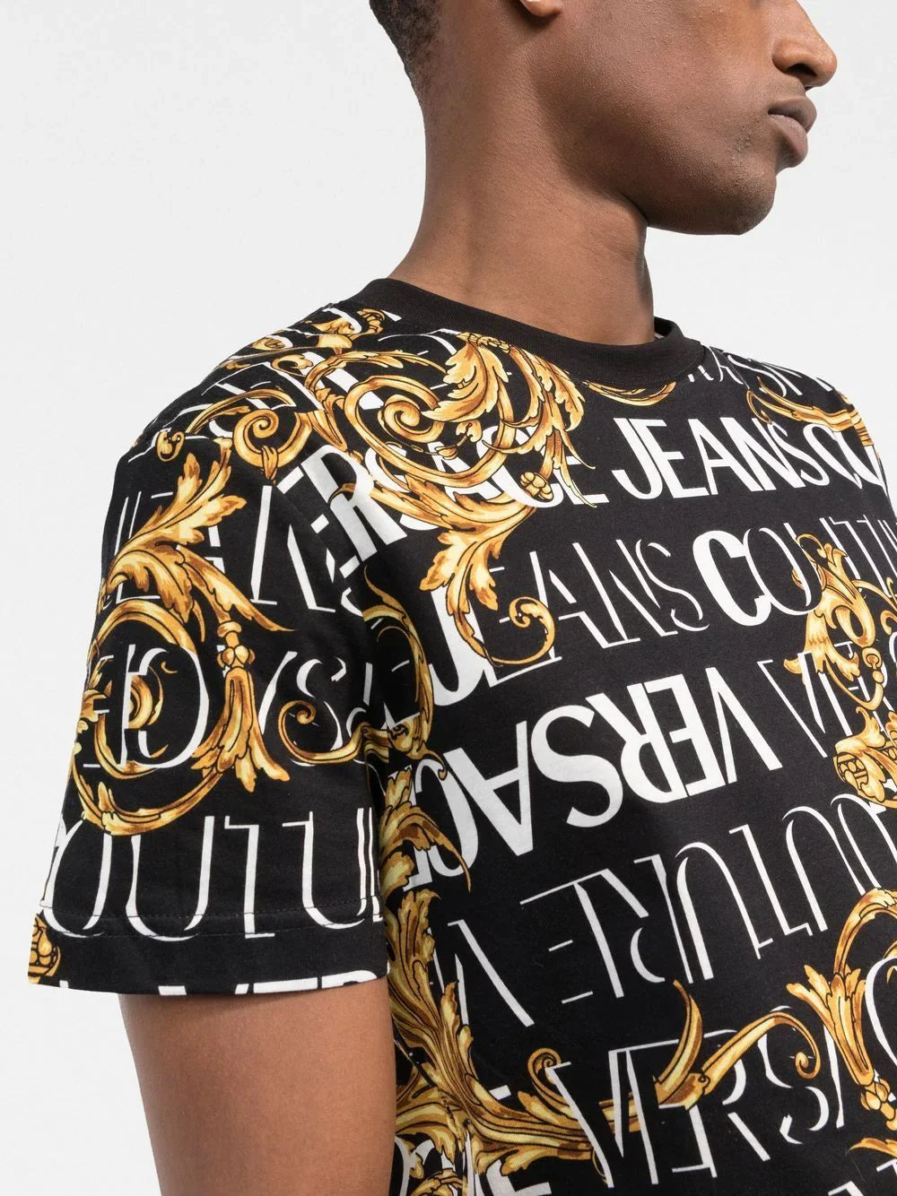 VERSACE Baroque Print Logo T-Shirt Black