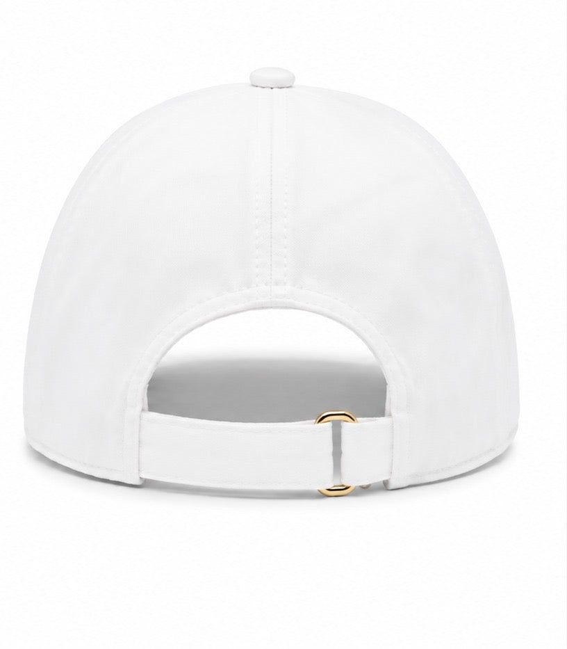 Prada Triangle Logo Cap – White