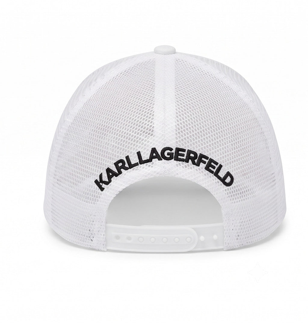 Karl Lagerfeld Mesh Trucker Cap – White