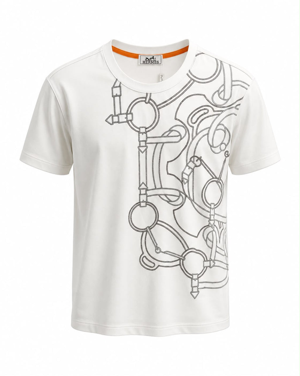 White Equestrian Embroidered T-Shirt