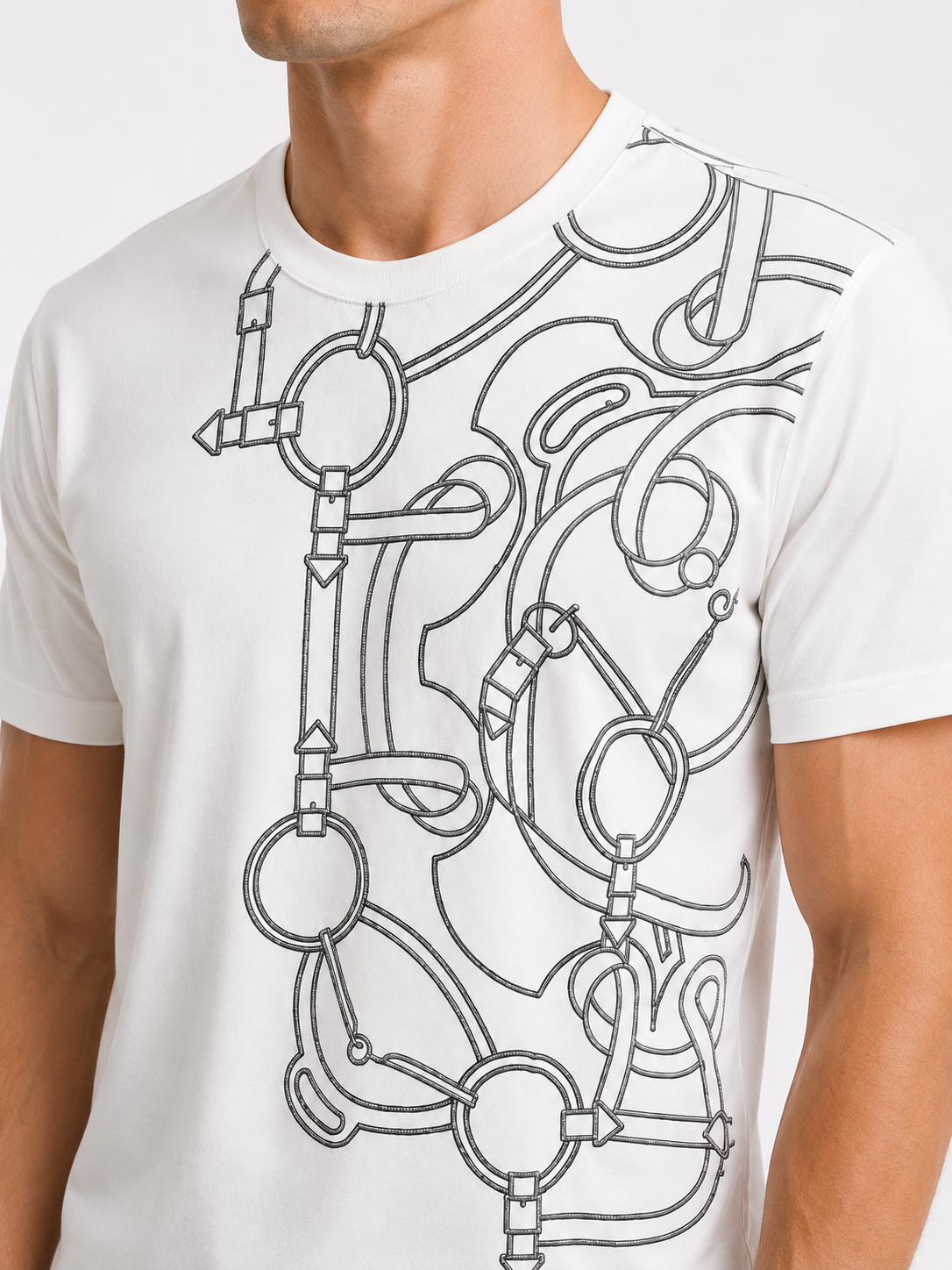 White Equestrian Embroidered T-Shirt