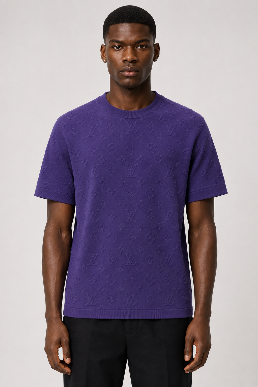 Purple Monogram Knit T-Shirt