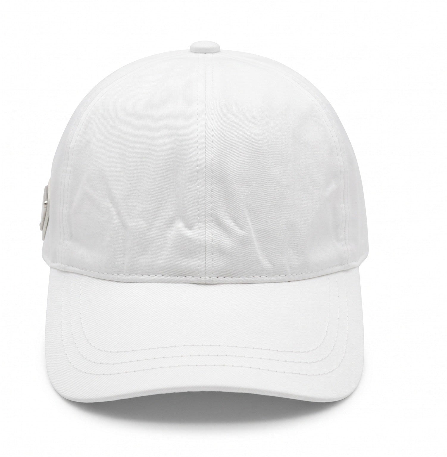 Prada Triangle Logo Cap – White