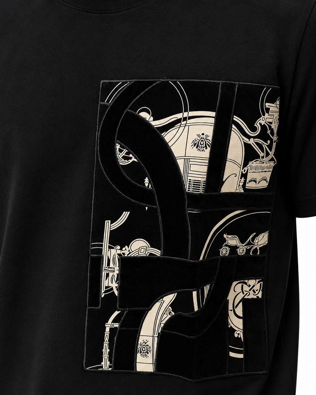 Black Graphic Panel T-Shirt