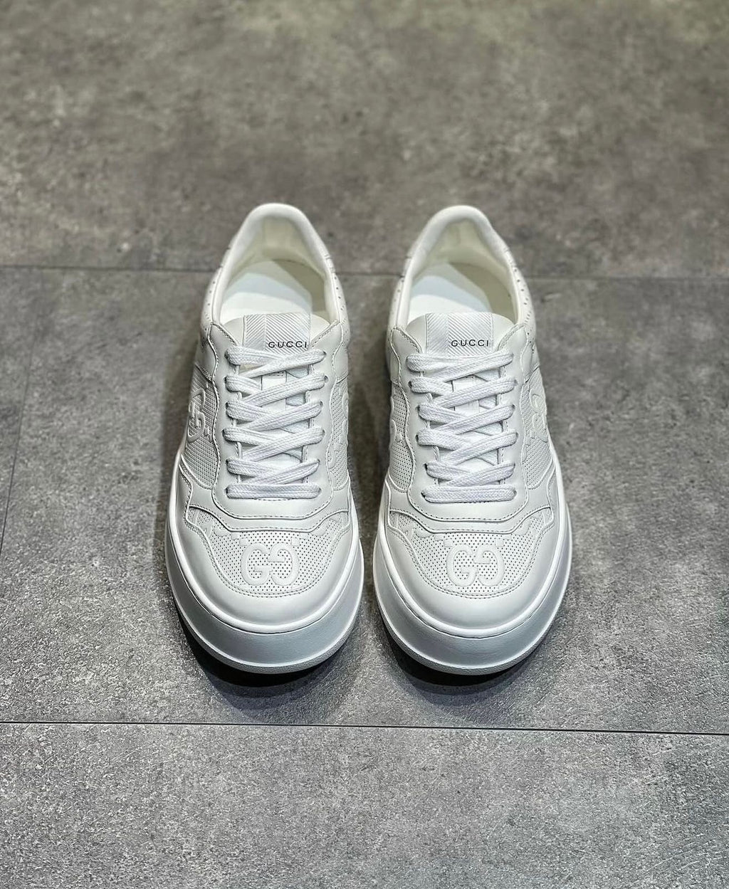 Gucci-Inspired White Platform Sneakers