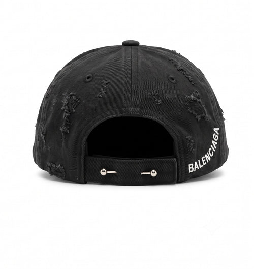 Balenciaga Distressed Ring Cap – Black