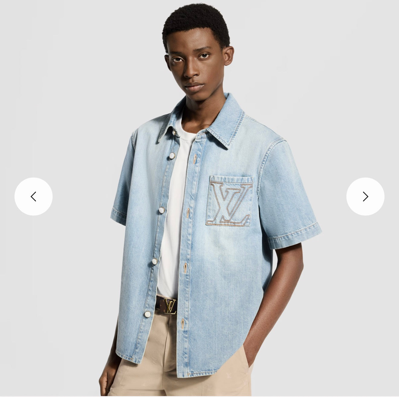 Short-Sleeved Denim Shirt