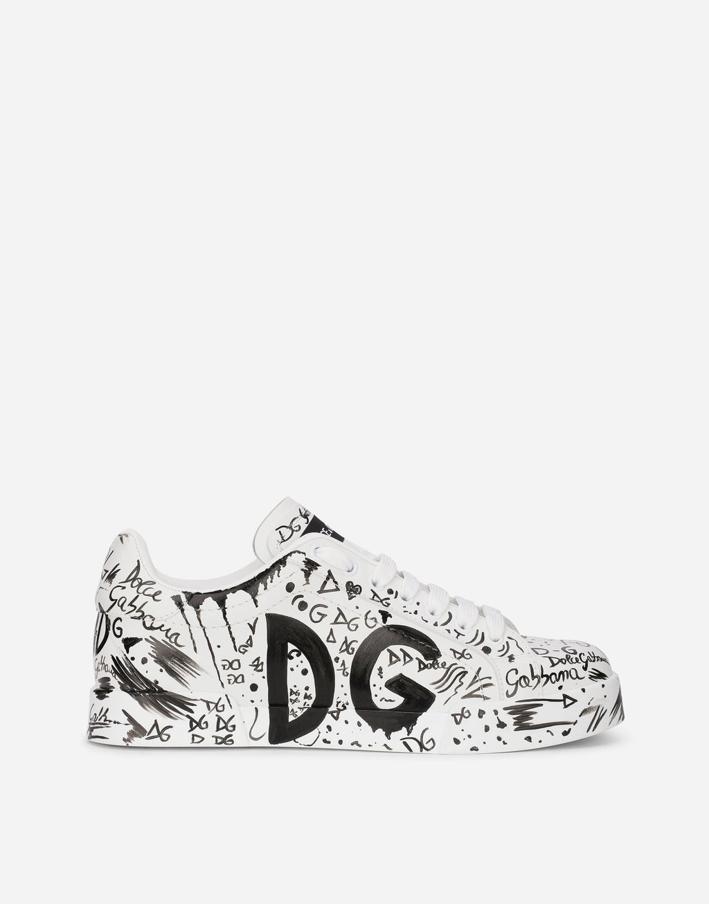 D&G Calfskin Portofino sneakers with logo print in Multicolor for men
