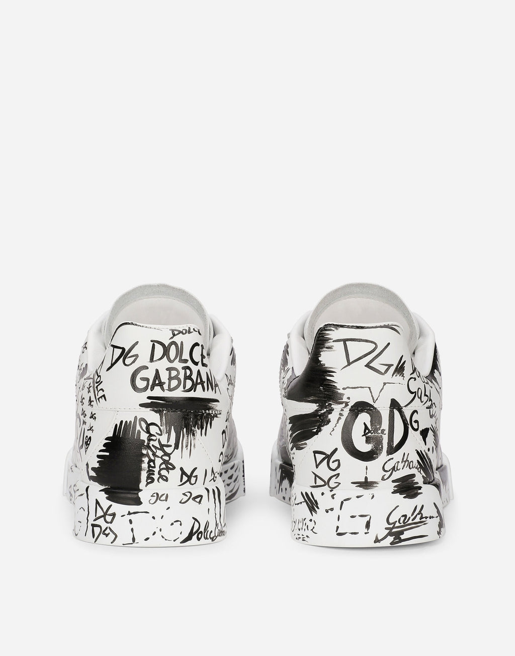 D&G Calfskin Portofino sneakers with logo print in Multicolor for men