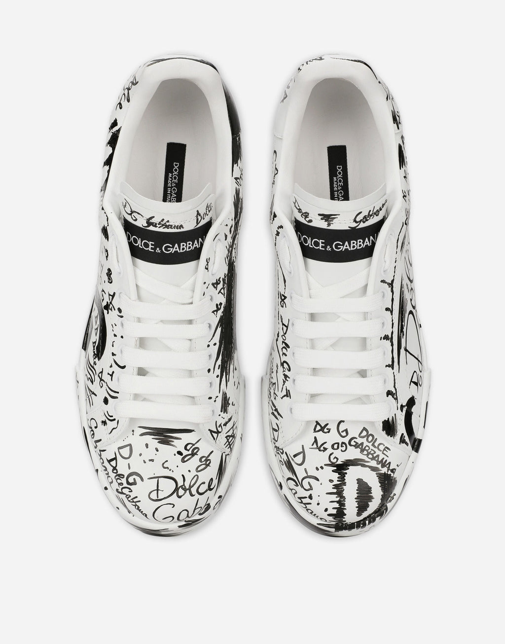 D&G Calfskin Portofino sneakers with logo print in Multicolor for men