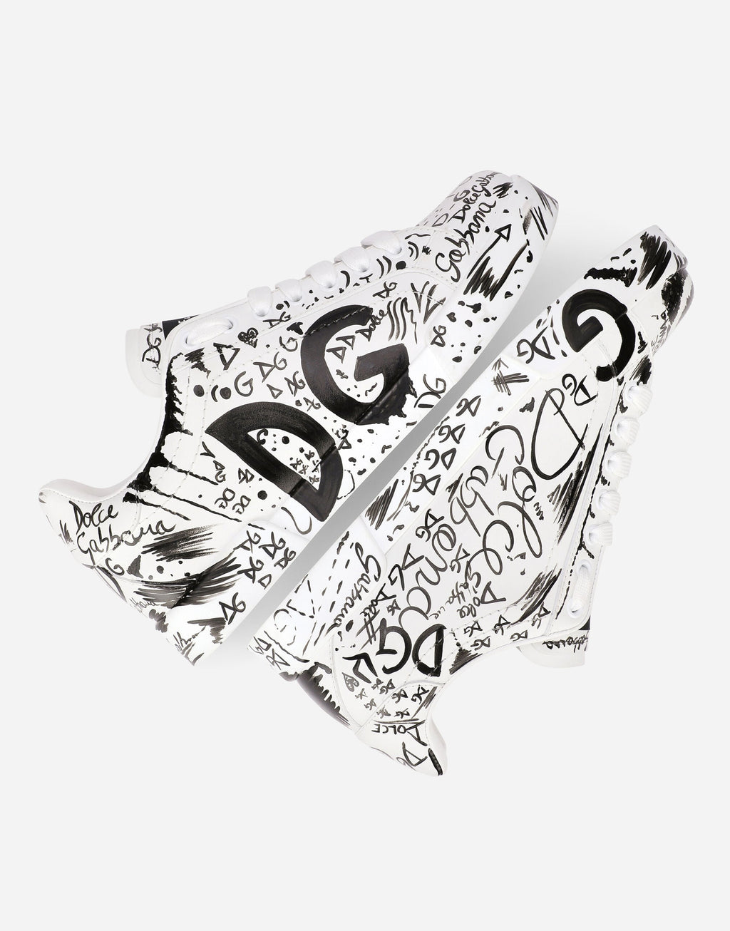 D&G Calfskin Portofino sneakers with logo print in Multicolor for men