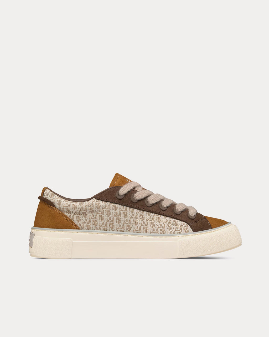 Dior - B33 Beige Dior Oblique Jacquard with Brown and Cognac Suede Low Top Sneakers