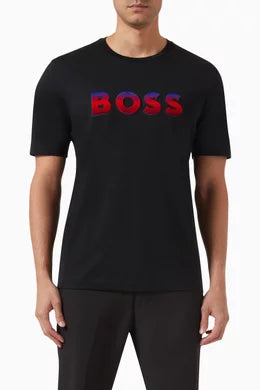 BOSS
Degradé Logo T-shirt in Cotton-jersey