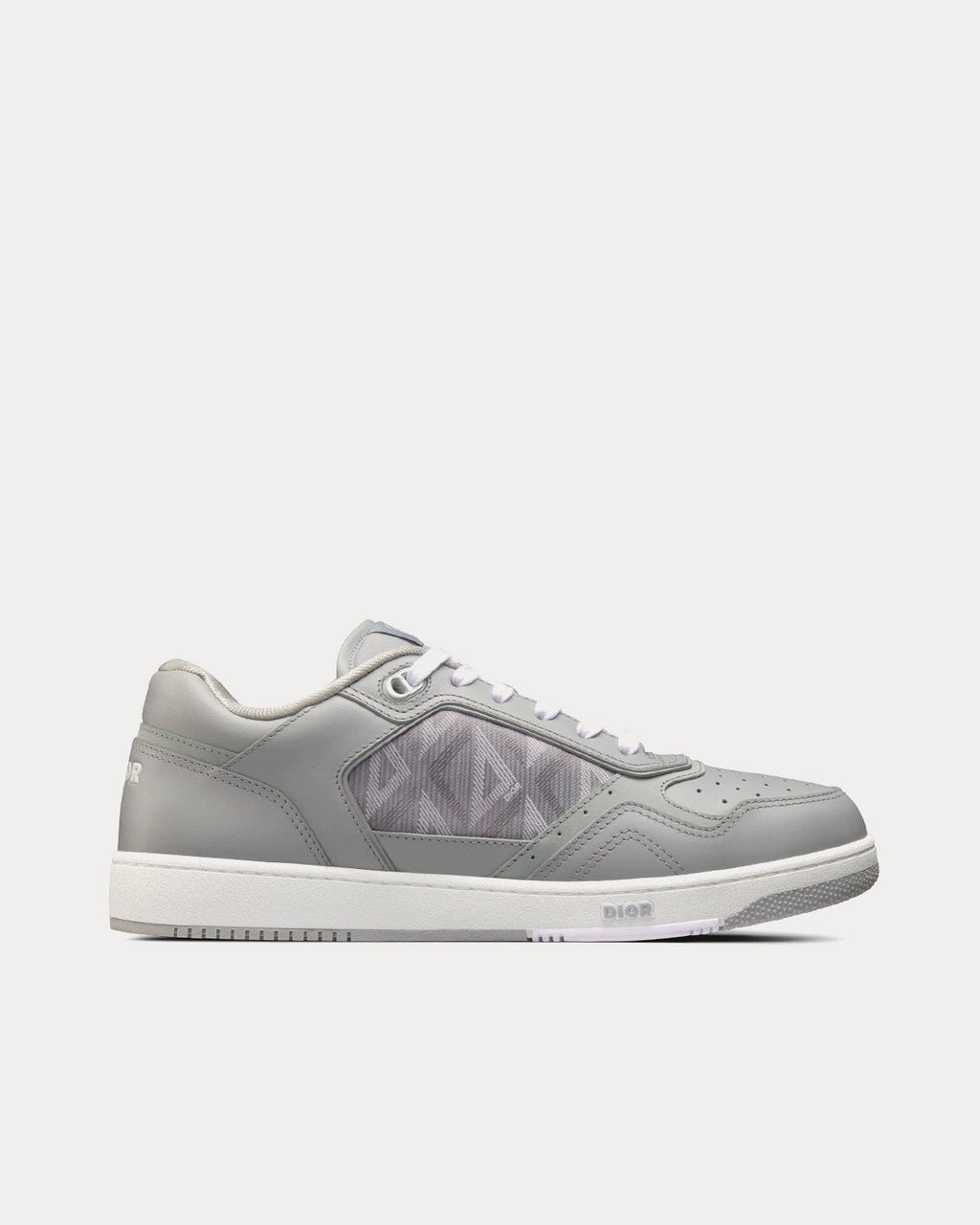 Dior - B27 Dior Gray Smooth Calfskin and CD Diamond Canvas Low Top Sneakers