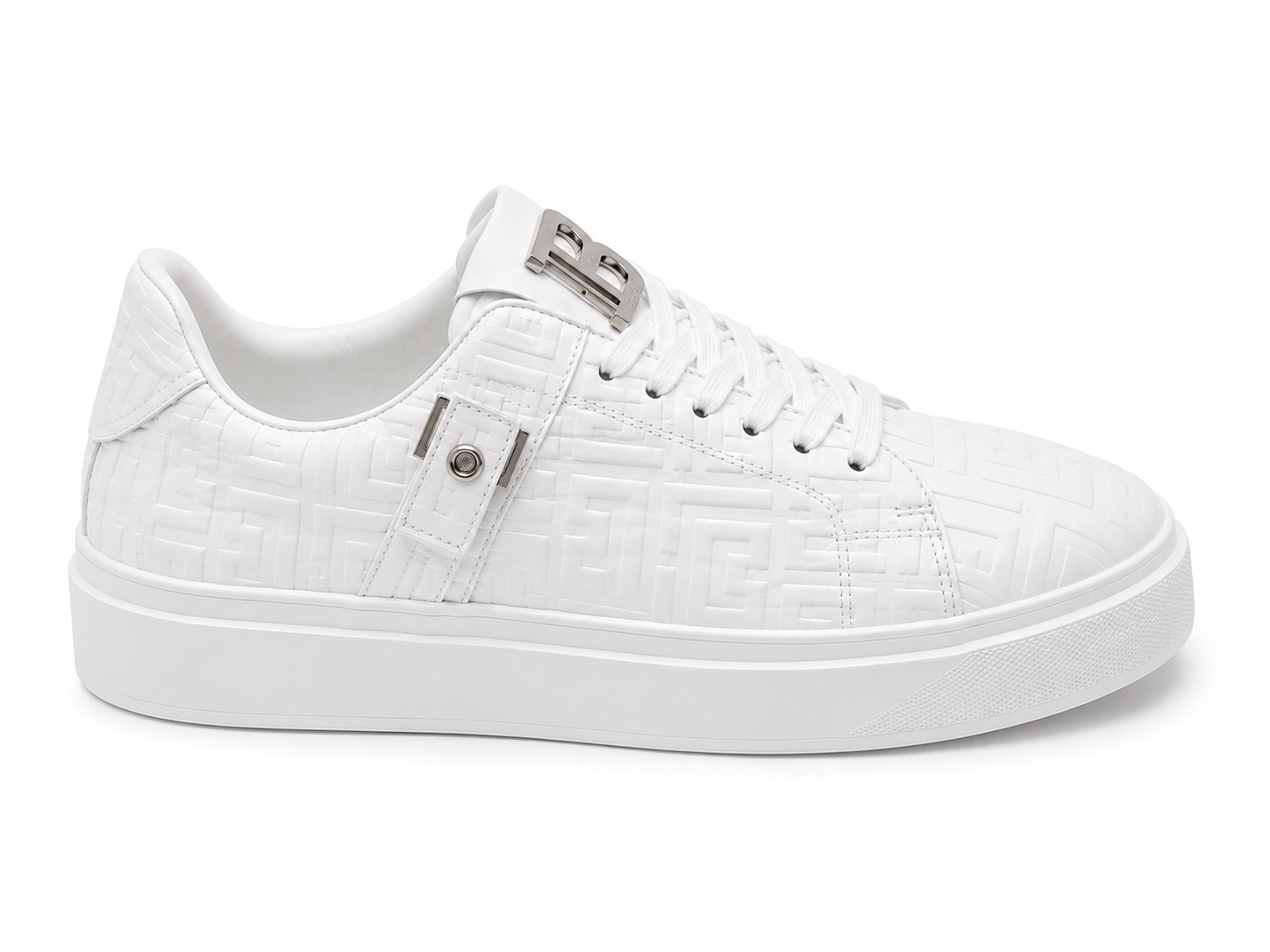 Balmain Monogram Sneakers – White/Silver