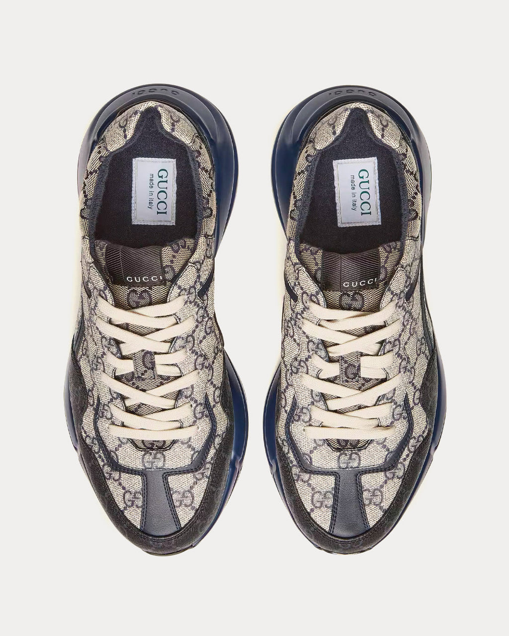 Gucci - Rhyton GG Supreme Beige / Blue Low Top Sneakers