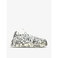 NAKED WOLFE 
Kosa Scribble Patterned Leather Low-Top Trainers