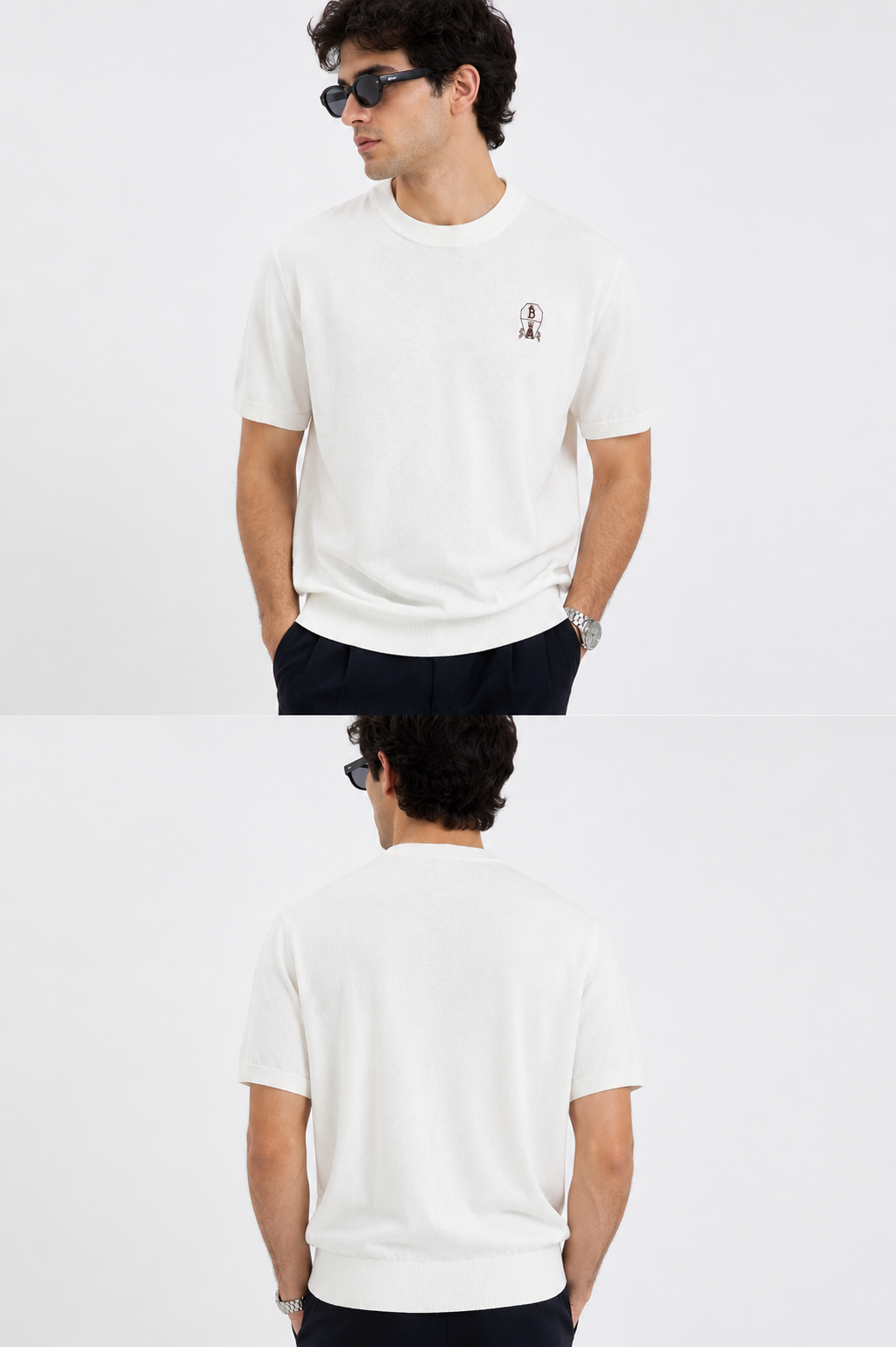 Brunello Cucinelli Knit T-Shirt – Off White