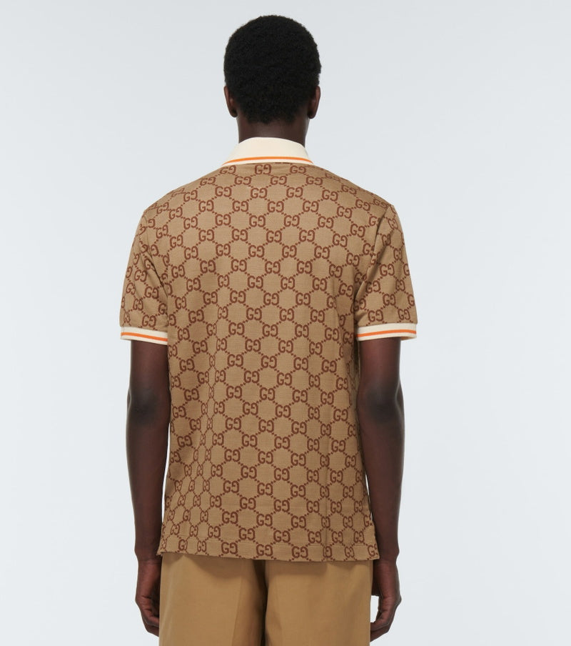 Gucci - GG silk and cotton jacquard polo shirt