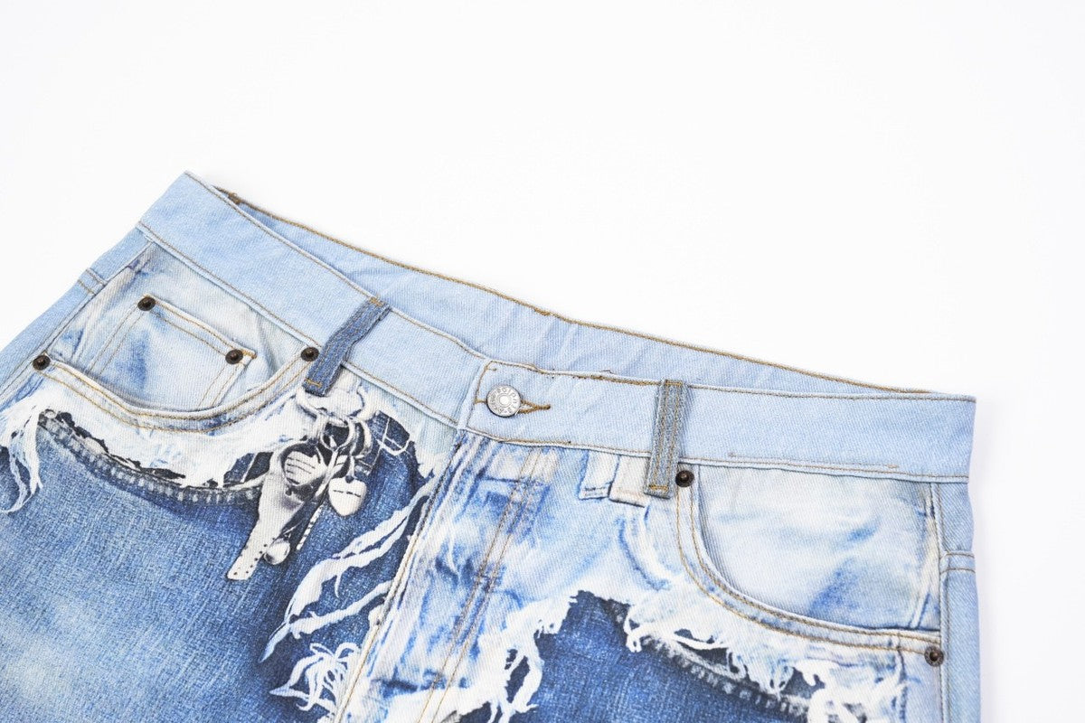 Acne Studios SS26 3D Printed 1981M Jeans Shorts Unisex