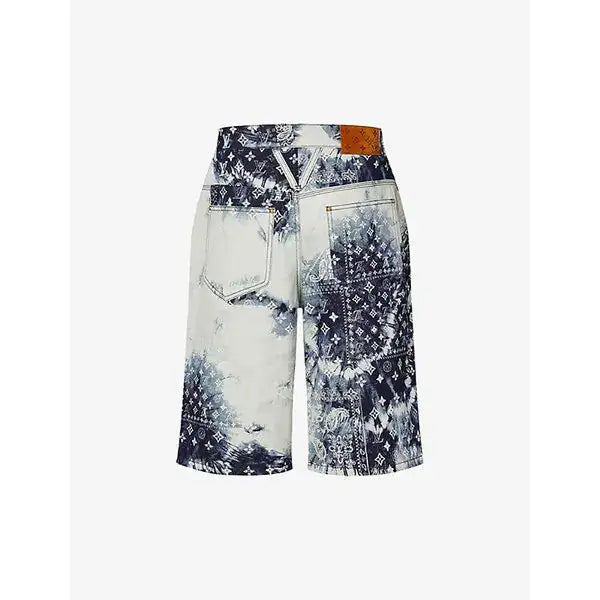 Monogram Bandana-Print Oversized-Fit Stretch-Denim Outfit set