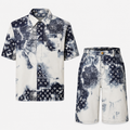 Monogram Bandana-Print Oversized-Fit Stretch-Denim Outfit set