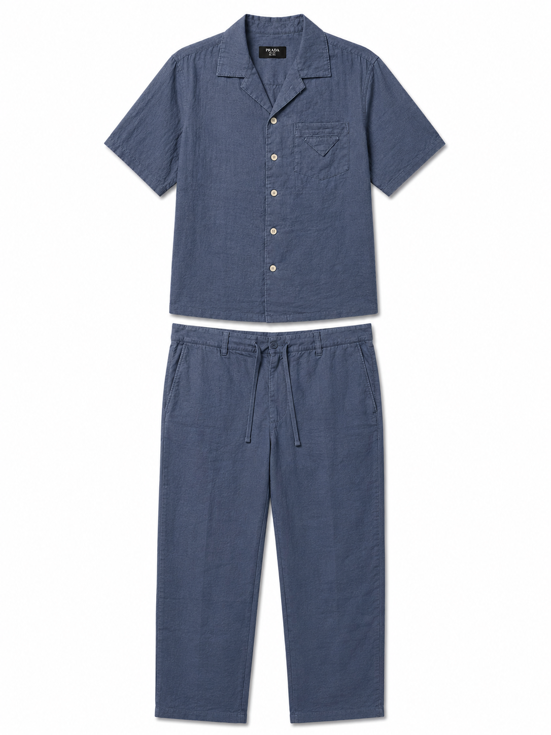 Prada Linen Set – Slate Blue