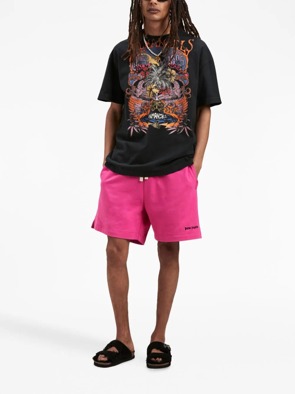 PALM ANGELS Concert Graphic Print T-Shirt Black