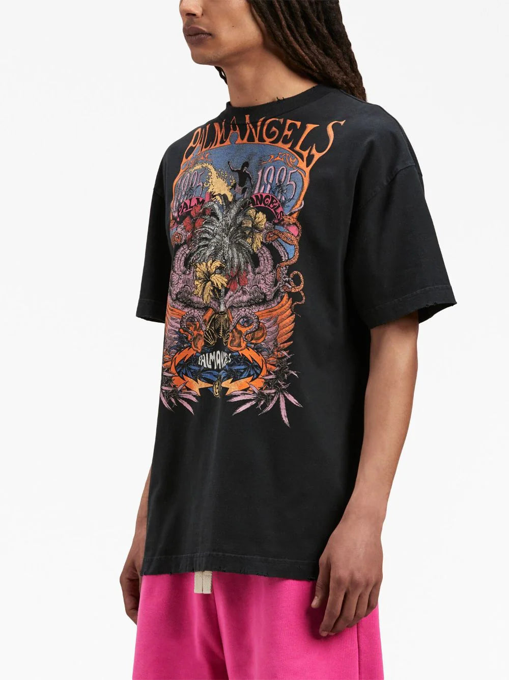 PALM ANGELS Concert Graphic Print T-Shirt Black