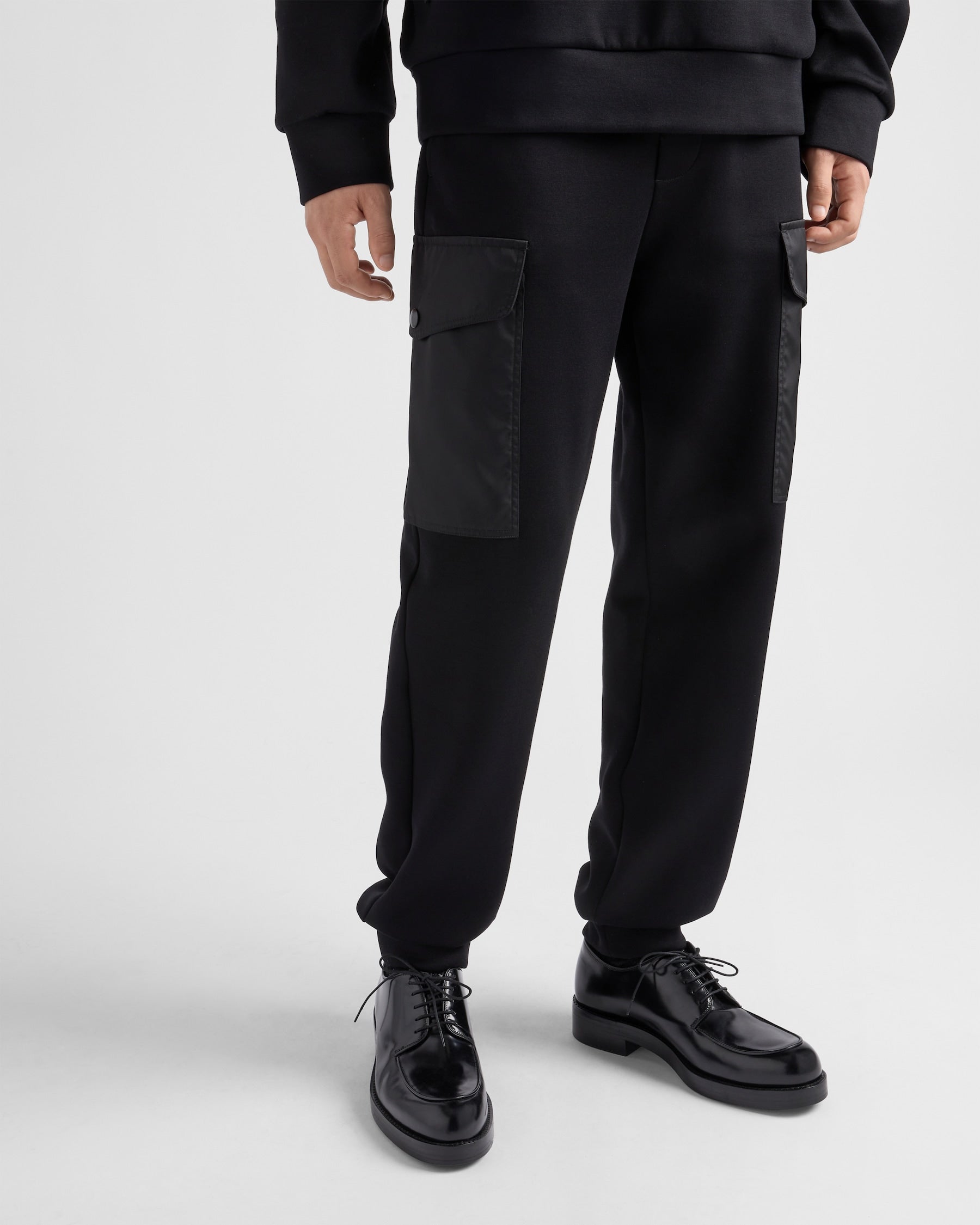 Prada - Cotton fleece joggers with Re-Nylon details