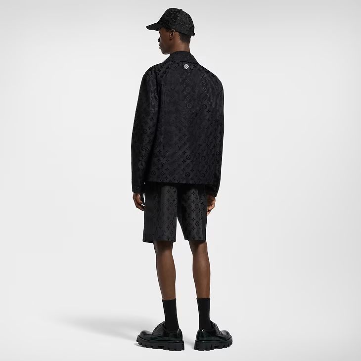 LV - Monogrami Moire JacquardSilk Shorts