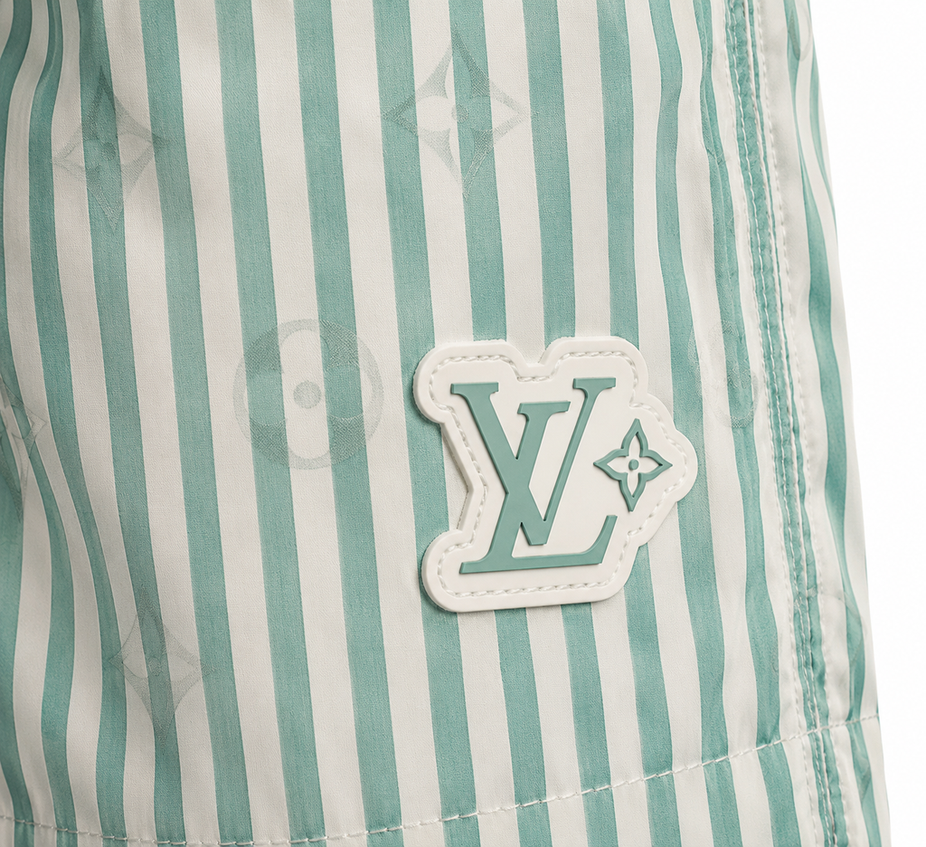 ouis Vuitton Monogram Striped Swim Shorts – Mint Green