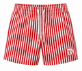 Monogram Striped Swim Shorts – Red