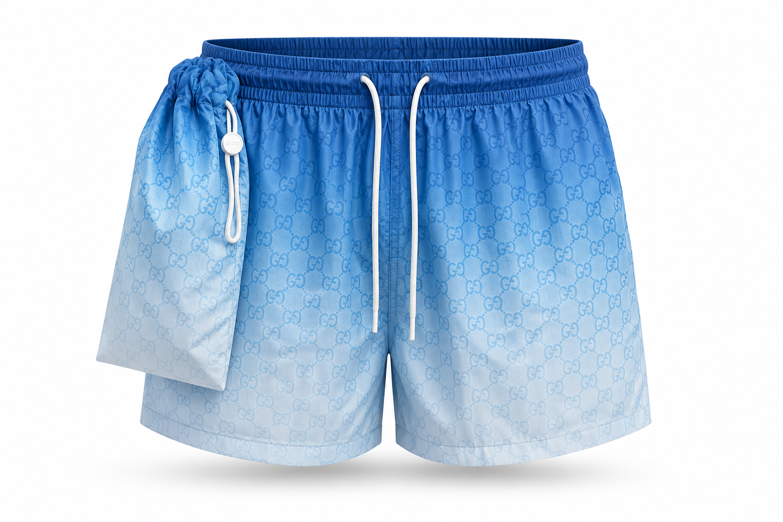 Blue Gradient GG Monogram Swim Shorts