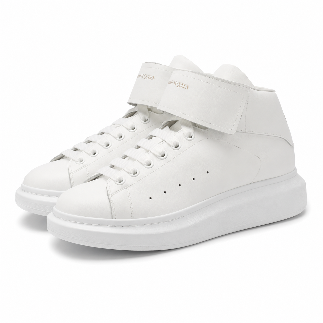 Alexander McQueen Hi Top Strap Wedge Sole Sneaker