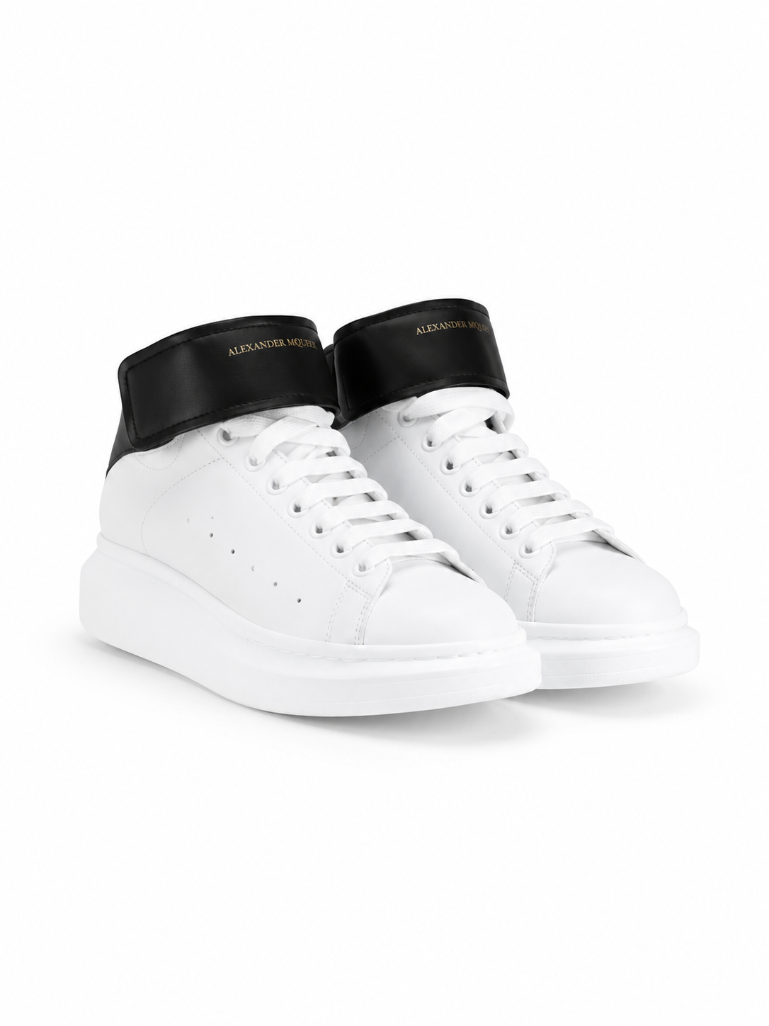 Alexander McQueen Black and White Oversized High-Top Sneakers