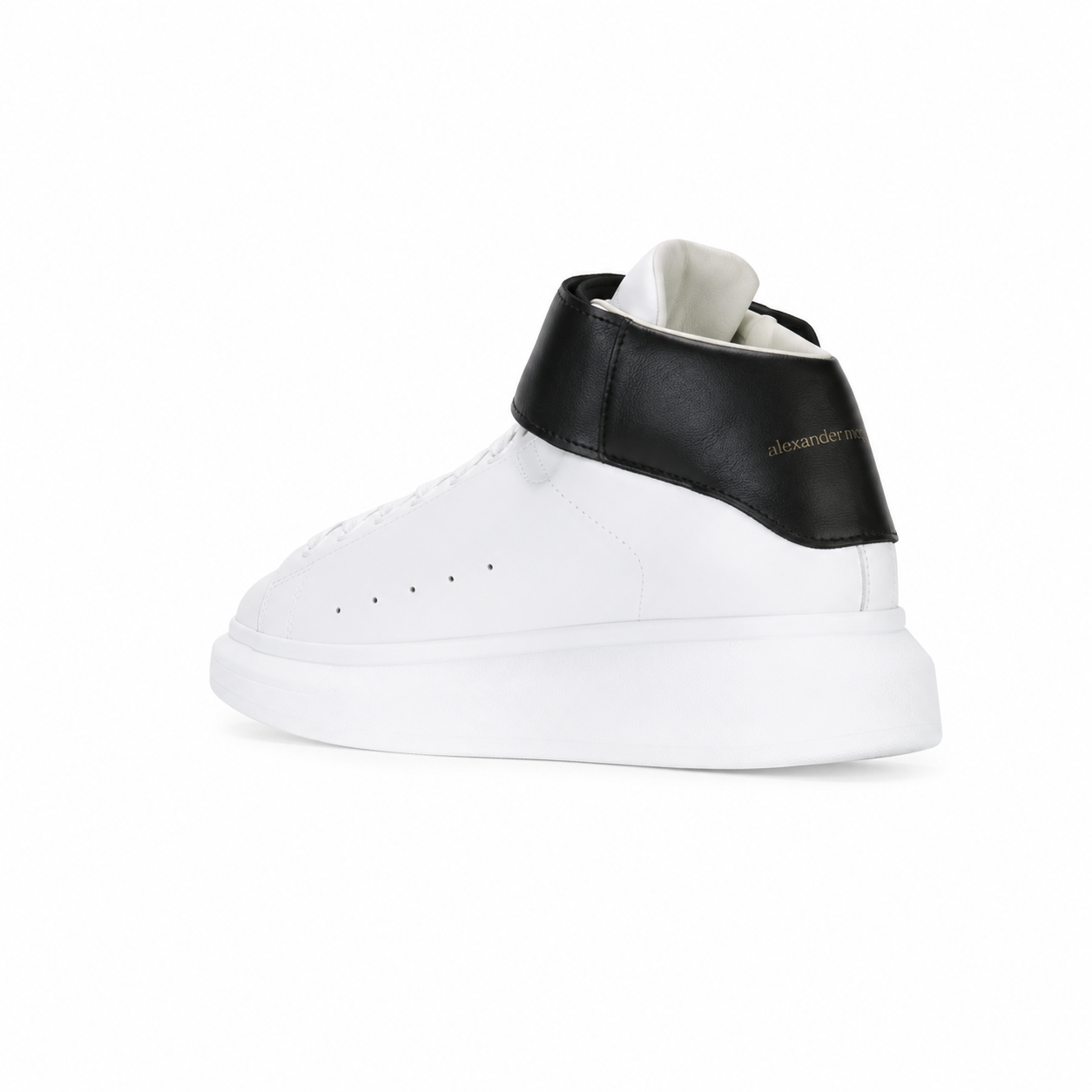 Alexander McQueen Black and White Oversized High-Top Sneakers