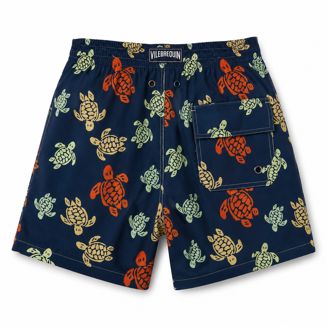 Navy Turtle Print Swim Shorts