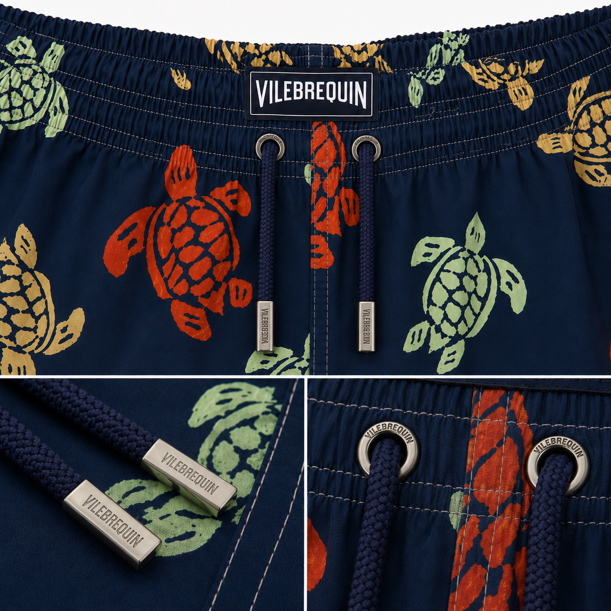 Navy Turtle Print Swim Shorts