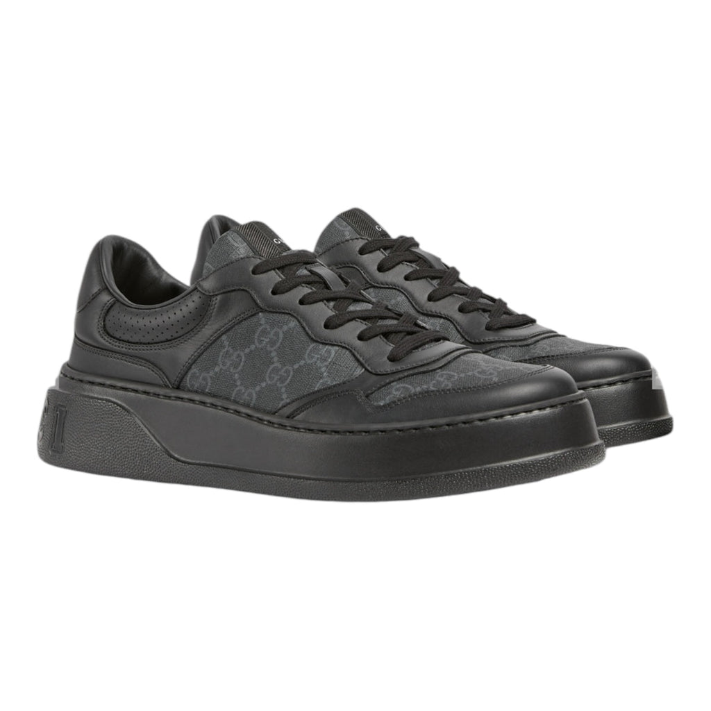 Gucci Black Monogram Platform Sneakers