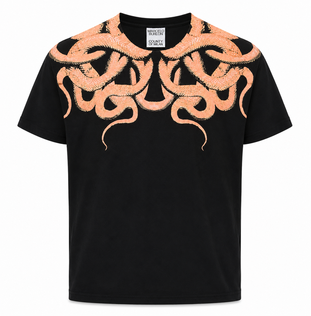 Marcelo Burlon Snake Print T-Shirt – Black