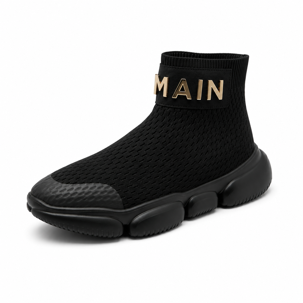 Balmain Knit Sock Sneakers – Black