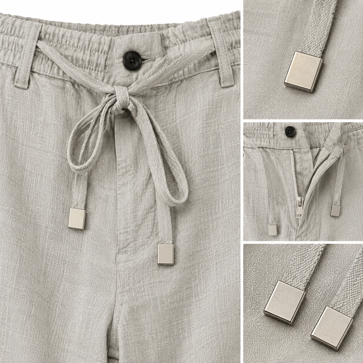 Ermenegildo Zegna Linen Blend Drawstring Pants – Light Grey