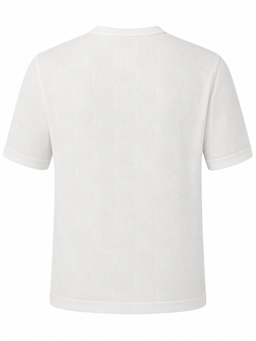 1V Knit T-Shirt – Ivory White