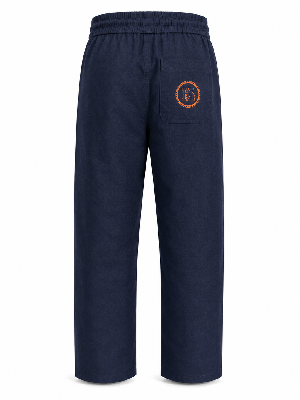 Navy Linen Drawstring Trousers