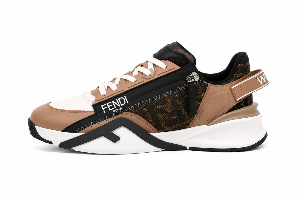 Fendi Flow Sneakers – Brown / White / Black